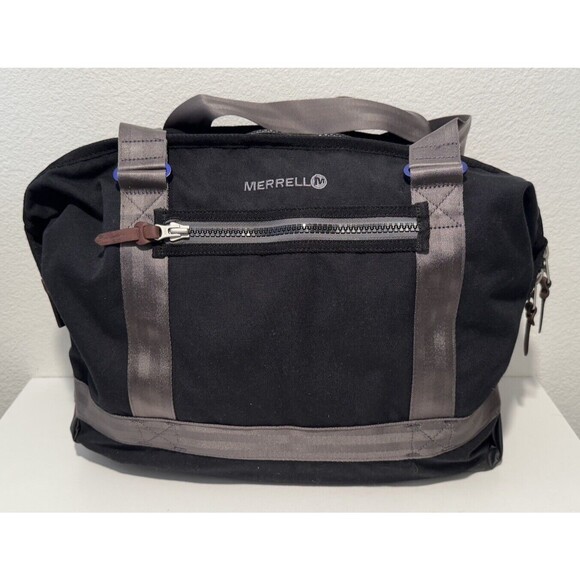 MERRELL Dayender 2 Duffel Tote Bag Black Water Resistant Laptop Pocket Zipper - Picture 1 of 16